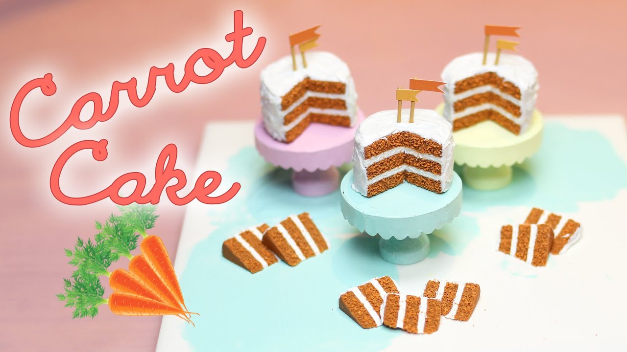 Carrot Cake Miniature Polymer Clay Tutorial Youtube