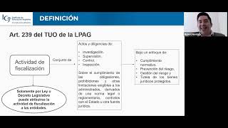 CONFERENCIA: NATURALEZA DE LA ACTIVIDAD ADMINISTRATIVA DE FISCALIZACIÓN EN EL MARCO DEL TUO