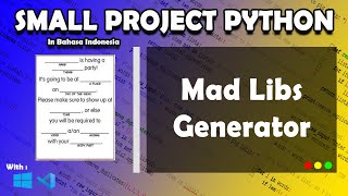 Python Mad Libs Generator || Small Project 01