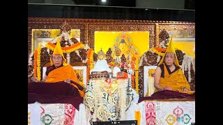 དགའ་ལྡན་ཁྲི་ལས་ཟུར་རྣམ་གཉིས་ལ་དགའ་ལྡན་ཁྲི་ཐོག་ཁང་དུ་མདོ་ལུགས་ཀྱི་བརྟན་བཞུགས། Ganden Tripas Tenshug