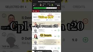 TKR vs GUY Women dream 11 prediction, Tkr vs huy match gl ,sl, h2h team #viral #dream #tkrvsguy