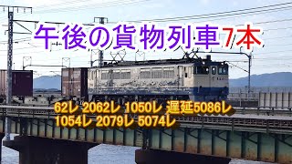 JR貨物 2021/02/14 浜名湖三番鉄橋から午後の貨物列車7本