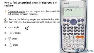 Find coterminal angles in degrees and radians