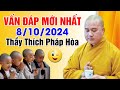 VẤN ĐÁP MỚI NHẤT NGÀY 8/10/2024 | Thầy Thích Pháp Hòa - Tu Viện Trúc Lâm Canada