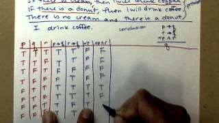 Truth Table to determine if an argument is valid