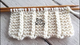 Punto fácil en dos vueltas para tejer bufandas y mantas dos agujas (Inglés y Continental)-Soy Woolly