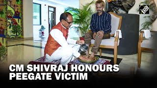 Shivraj Singh Chouhan washes feet, seeks apology from Sidhi victim at CM’s residence in Bhopal