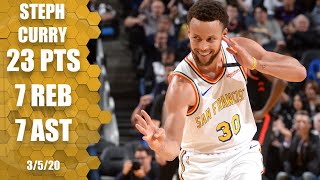 Steph Curry returns with 23 points, 7 rebounds and 7 assists | 2019-20 NBA Highlights