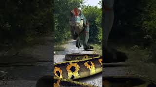 Trex Vs Big Python Snake #shorts #short #trex #bigpython #anaconda #viral #vfx #snake #snakebite #yt