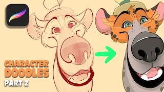 How to Doodle Characters PART 2 | Procreate Tutorial: Linework, Coloring, and Detailing your Sketch