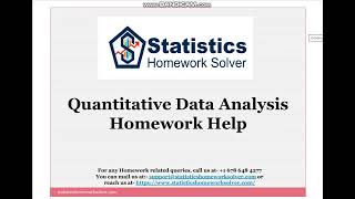 Quantitative Data Analysis Homework Help