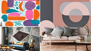 110 Awesome Geometric wall painting design ideas 2020 | Perfect Geometric home wall art paint idea