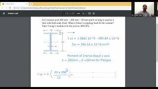 Euler's Crippling load for I section/Column/Strength of Materials/ Mechanics of structures