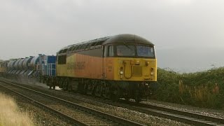 Prestatyn 15.10.2016 - Colas 56087 \u0026 56113 on first Railhead treatment train of year RHTT