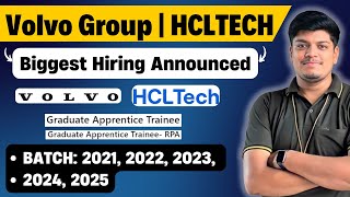 🔥Finally Volvo Announced GAT Hiring | 2021, 2022, 2023, 2024, 2025 BATCH | HCLTech, QI New Hiring