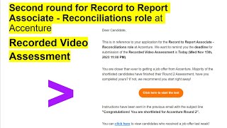 Second round of the selection for Record to Report Associate   Reconciliations role at Accenture