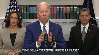 Usa, gaffe del presidente Biden: legge il discorso sul \