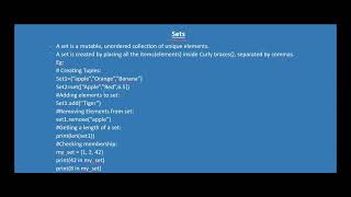 Ep 7: Set-in python | Data types