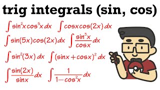 trig integrals involving sine and cosine (calculus 2)