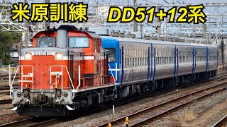 米原訓練　DD51+12系　草津駅にて