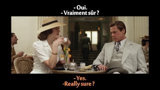 FRENCH LESSON - learn french with movies ( french + english subtitles ) Allied part1