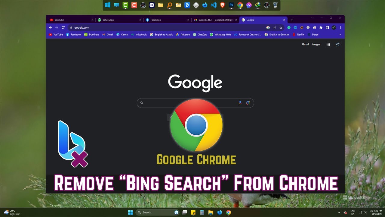 How To Remove Bing Search Engine From Google Chrome - Delete Unwanted ...