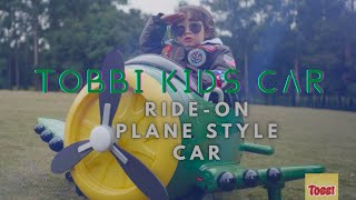12V Airplane Style Electric Kids Ride on Car Toy For 3-6 Yos| TOBBI