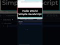 JavaScript Tutorial - Hello World in Browser #shorts #programming #coding #javascript #html