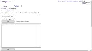 String-1 (withoutEnd) Java Tutorial || Codingbat.com