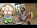 Poor widow grandma COOKING EGG CURRY with Brinjal||village lifestyle India