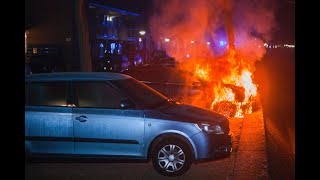 Autobrand aan de Oostkade in Huizen