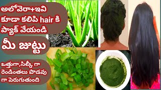 Aloe vera Hair pack For Long\u0026smooth hair|thick \u0026silky Hairఈhairప్యాక్ వేస్తేHairడబల్ గ్రోత్అవుతుంది