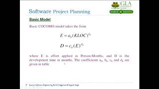 L14 Software Engineering: Basic COCOMO model