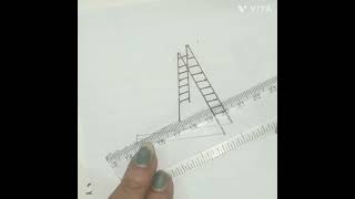 How to draw a 3d ladder / easy trick art for kids / 3d art for beginners
