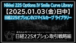 【2025.01.03(金)日中】日経225オプションIVスマイルカーブ【ゑもんレポート日経225オプション取引戦略編】Nikkei225option IV smile curve