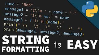 Python: String Formatting & String Concatenation for BEGINNERS (Strings Part 1)