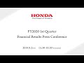 FY2020 1st Quarter Financial Results Press Conference