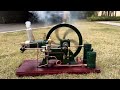 diesel model motor engine 4 stroke antique replica real function horizontal 1 cylinder video 03