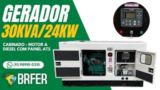 Gerador 30KVA/24KW Cabinado - Motor a Diesel com Painel ATS