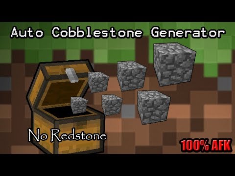 Minecraft How To - Fastest Cobblestone Generator Tutorial (100% AFK) (No Redstone) Minecraft How To - Fastest Cobblestone Generator Tutorial (100% AFK) (No Redstone)