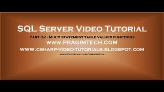 Multi statement table valued functions in sql server Part 32