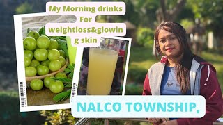 Morning walk 🚶‍♀️/NALCO Nagar township//My secret Morning drink for glowing skin\u0026weightloss