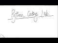 Python Coding Lab #1