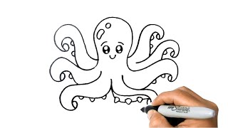 How to Draw an OCTOPUS Easy Step by Step