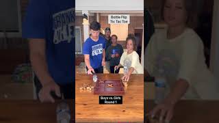 Boys vs. girls!! Bottle Flip Tic Tac Toe!! ๐๐WATCH UNTIL THE END!!๐๐