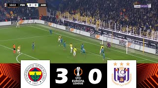 Fenerbahçe-RSC Anderlecht [3-0] | UEFA Avrupa Ligi 2024/25 | Maç Özeti!