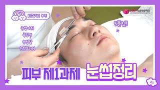 [미용맛집 수뷰] 피부 국가자격증 제1과제 눈썹정리 / korean beauty tips channel