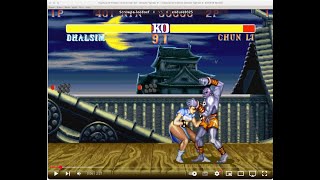 스파2 강의- 달심 무한 핵꿀밤 쓰는법 screwpa-leedoef dhalsim vs chunli .터보1.오락실체어샷 주의. Street Fighter 2 Tutorial.