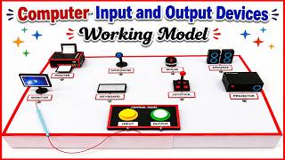 computer input and output devices working model for exhibition - with led lights | howtofunda