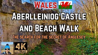 The Search For The Secret of Anglesey. Castell Aberlleiniog And Beach Walk | Walk Wales 4K